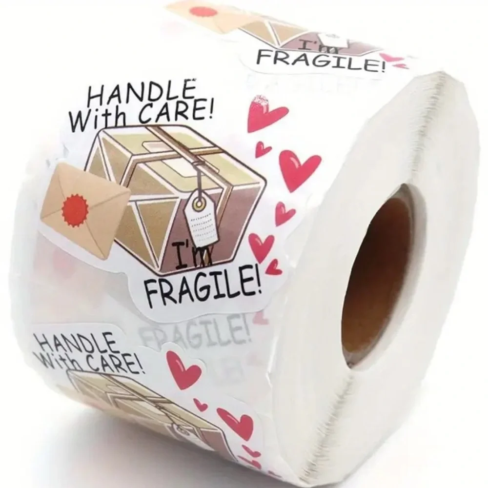 Handle With Care Fragile Stickers 500 per roll